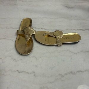 Ralph Lauren Gold Sandals Minimalist Design
